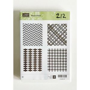 Stampin' Up! "BEYOND PLAID" Stamp Set of 4 Retired Unmounted Rubber Stamps